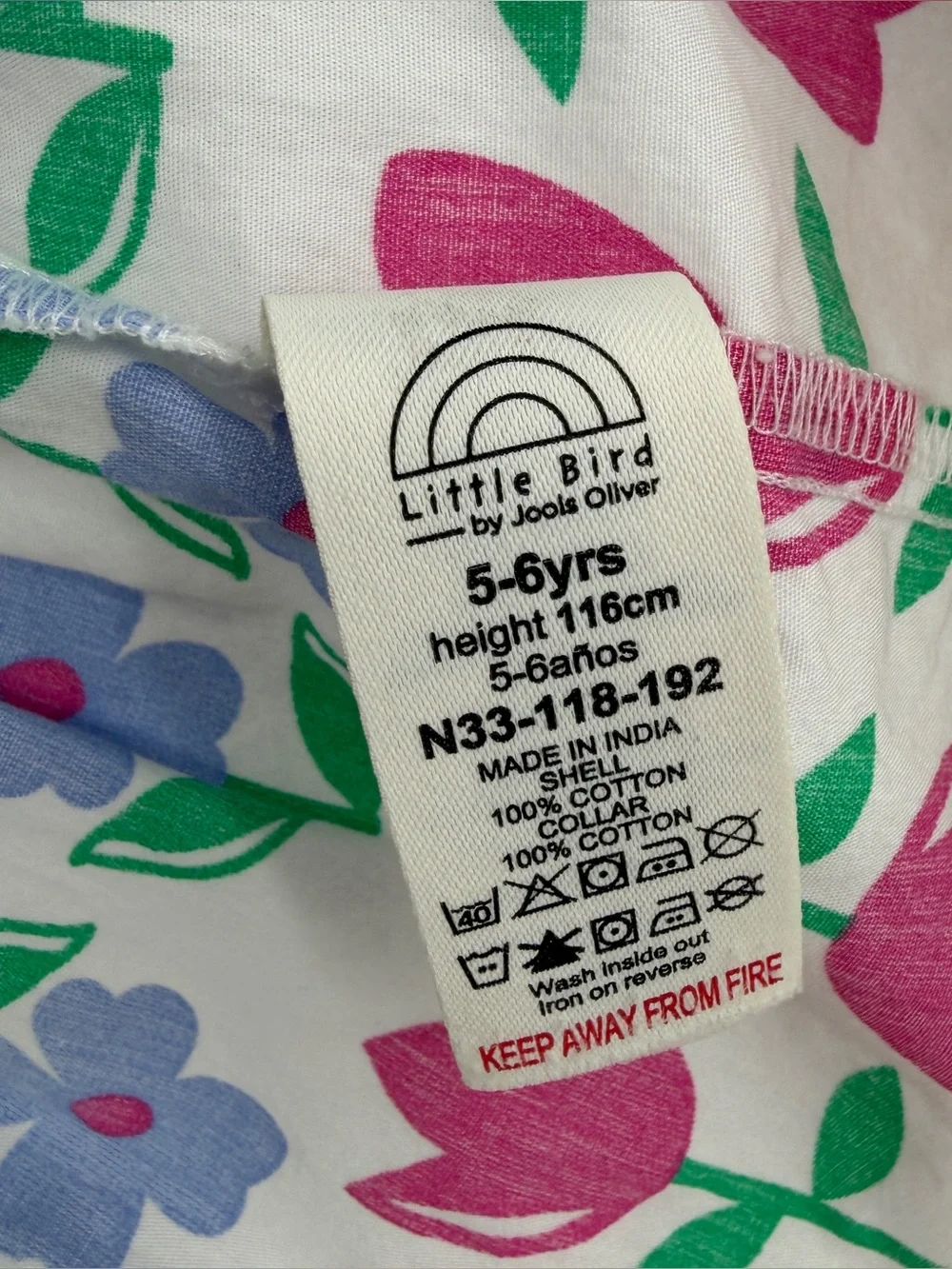 Little Bird by Jools Oliver Floral Puff-Sleeve Dress with Peter Pan Collar 5-6yr